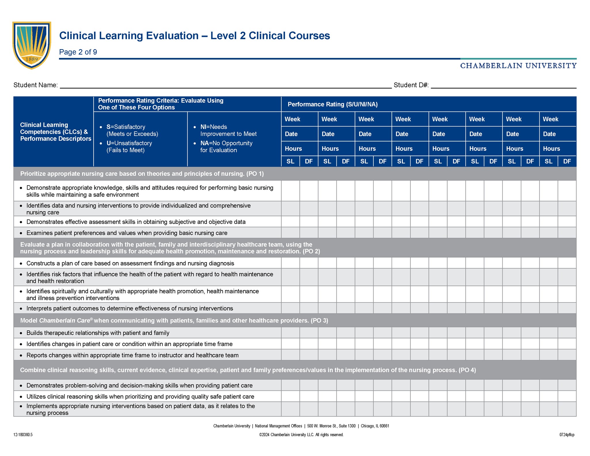 Picture of Clinical Learning Evaluation - Level 2 Clinical Courses (Interactive Electronic Only)